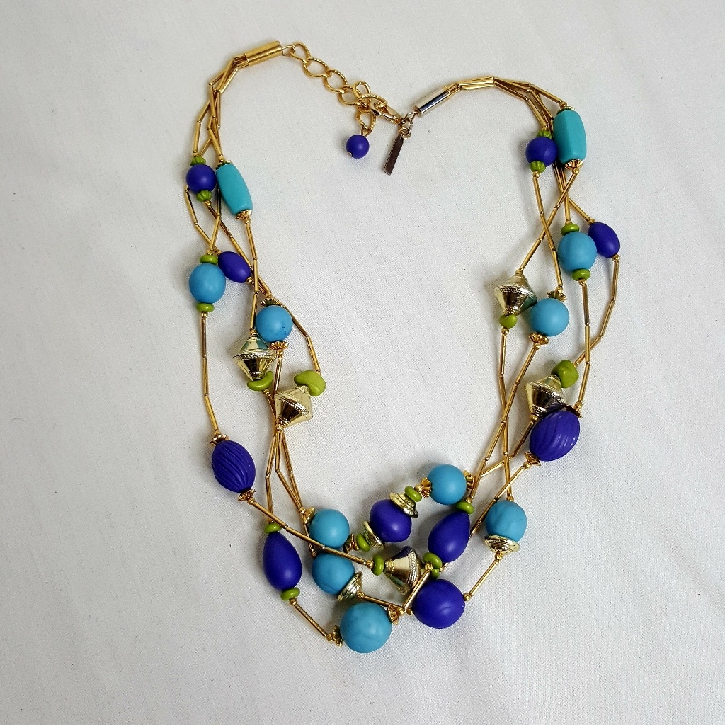 Casual Corner Purple, Blue, Green & Gold Neckless
